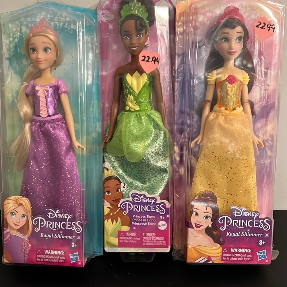 3 Disney Princess Dolls